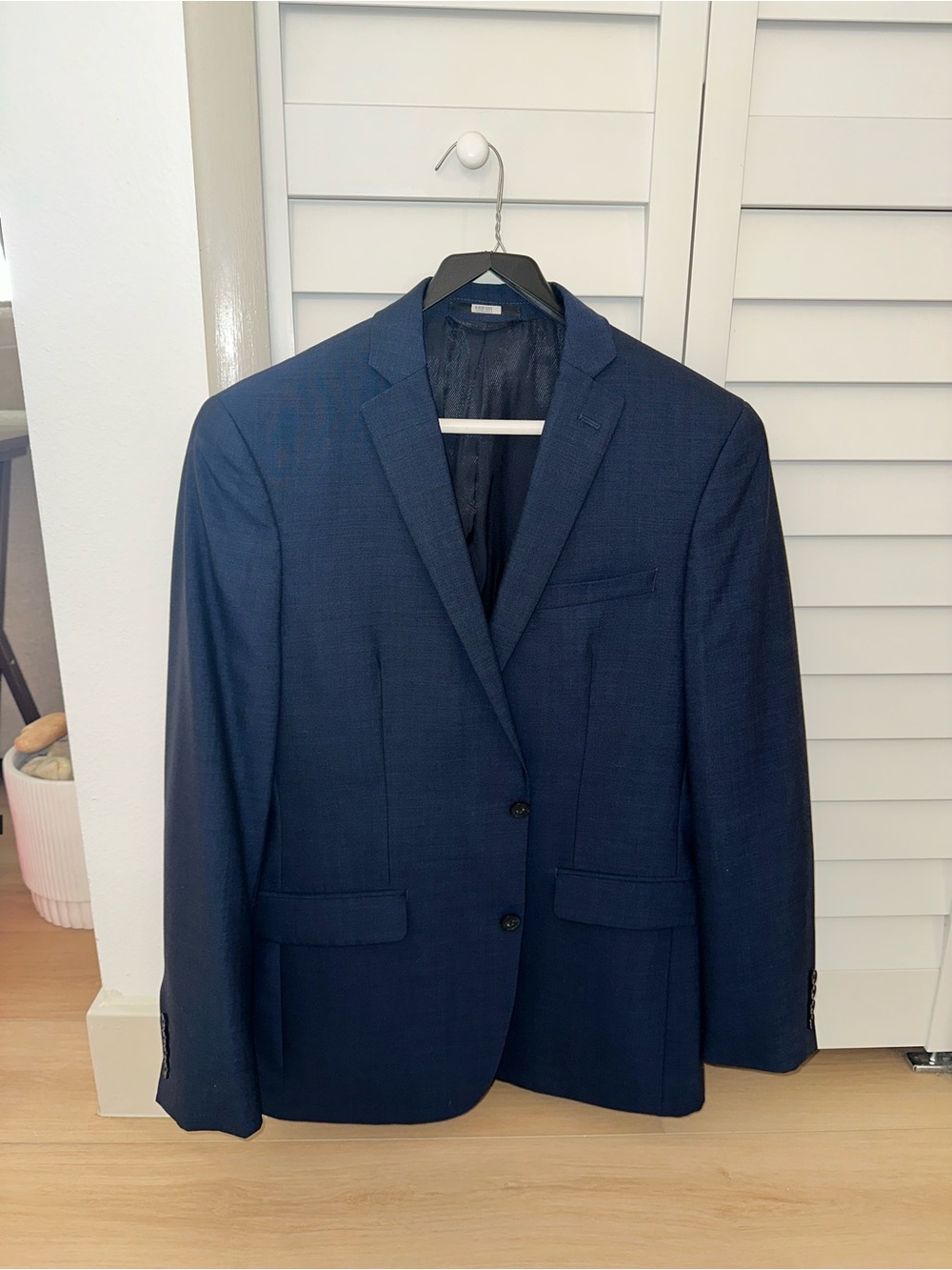 Bar III Dark Navy Two-Button Notch Lapel Blazer